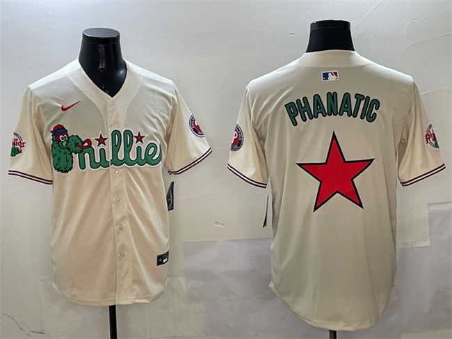 Men%27s Philadelphia Phillies Phanatic Cream Limited Stitched Jersey->philadelphia phillies->MLB Jersey